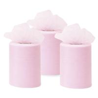 Tule stof op rol - 3x - lichtroze - 7.5cm x 20meter - Organza/mesh decoratie stoffen Tule stof op rol - 3x - lichtroze - 7.5cm x 20meter - Organza/mesh decoratie stoffen