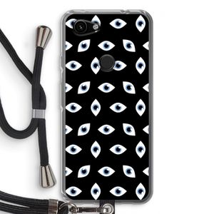 Eyes pattern: Pixel 3a Transparant Hoesje met koord