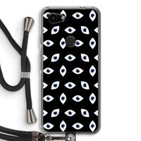 Eyes pattern: Pixel 3a Transparant Hoesje met koord
