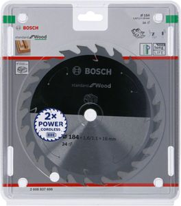 Bosch Accessories Bosch 2608837698 Hardmetaal-cirkelzaagblad 184 x 16 mm Aantal tanden: 24 1 stuk(s)