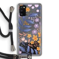 Flowers with blue leaves: Samsung Galaxy A41 Transparant Hoesje met koord