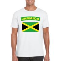 Jamaica supporters t-shirt - met vlag print - wit - voor heren - landen - kleding