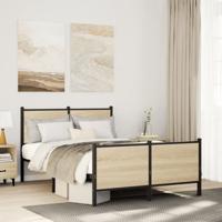 Bedframe zonder matras metaal sonoma eikenkleurig 120x190 cm