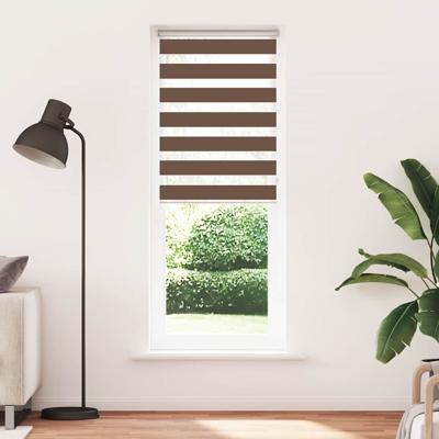 VidaXL Zebra rolgordijn 90x230 cm stofbreedte 85,9 cm polyester bruin