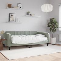 Slaapbank met matras 90x190 cm fluweel lichtgrijs