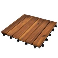 VidaXL Terrastegels verticaal patroon 30 x 30 cm Acacia set van 30