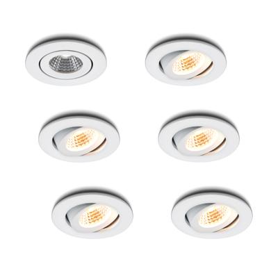 LED-inbouwspot set 6 stuks Midi wit 3W dimbaar