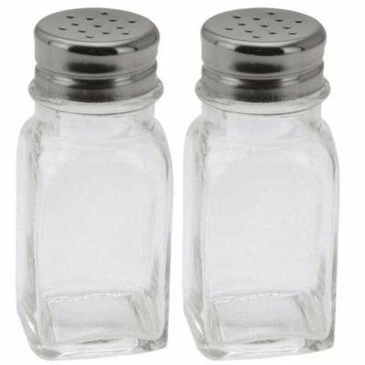 Peper en zout setje - 2-delig - vaatjes - 9 cm - glas/chrome