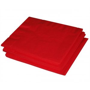 20x Papieren feest servetten rood   -