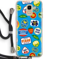 Fruitsticker: Samsung Galaxy J6 (2018) Transparant Hoesje met koord