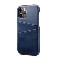 iPhone 11 Pro hoesje - Backcover - Pasjeshouder - Portemonnee - Kunstleer - Donkerblauw - thumbnail