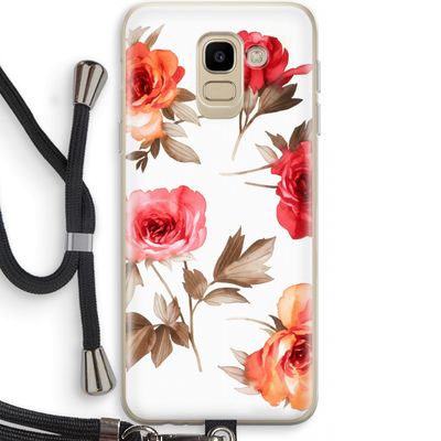 Roosjes: Samsung Galaxy J6 (2018) Transparant Hoesje met koord
