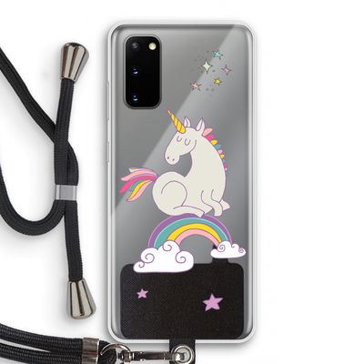 Regenboog eenhoorn: Samsung Galaxy S20 Transparant Hoesje met koord