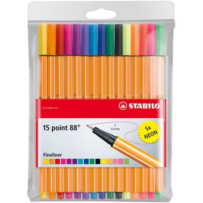 Point 88 fineliners, 15 stuks Point 88 fineliners, 15 stuks