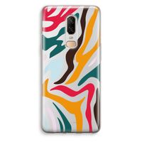 Colored Zebra: OnePlus 6 Transparant Hoesje