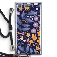 Flowers with blue leaves: Sony Xperia XZ1 Transparant Hoesje met koord