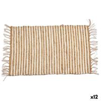 Tapijt Gift Decor Wit Natuurlijk Strepen 60 x 1 x 90 cm (12 Stuks)