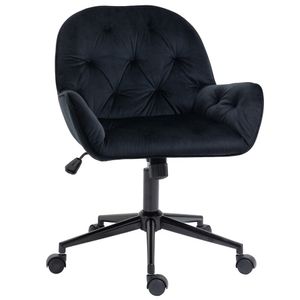 Vinsetto bureaustoel draaistoel bureaustoel in hoogte verstelbare directiestoel stoel bureaustoel fauteuil kantoor fluweelzacht polyester zwart 60 x 61 x 81-91 cm