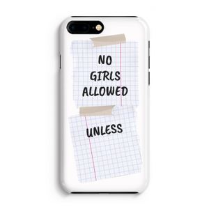 No Girls Allowed Unless: Volledig Geprint iPhone 7 Plus Hoesje