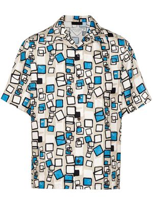 Prada chemise en soie à imprimé géométrique - Tons neutres