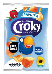 Croky chips paprika, zakje van 100 gram