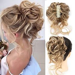 rommelig haar knot haarstukje voor vrouwen clip in klauw haarstukken synthetische chignon super lange warrige opgestoken haar knot extensions golf krullende haarstukjes voor dagelijks gebruik (12/24) Lightinthebox