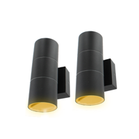 Set 2x Schuttinglamp LED 2x3Watt ZWART 230Volt IP65 dimbaar Set 2x Schuttinglamp LED 2x3Watt ZWART 230Volt IP65 dimbaar