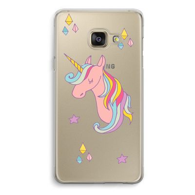 Roze eenhoorn: Samsung A3 (2017) Transparant Hoesje