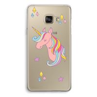 Roze eenhoorn: Samsung A3 (2017) Transparant Hoesje