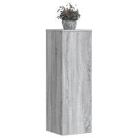 Plantenstandaards 2 st 33x33x100 cm bewerkt hout grijs sonoma