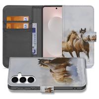 Samsung Galaxy S25 FE | Bookcase | Hoesje Met Pasjes En Magneetsluiting Paarden