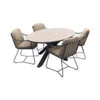 Taste Prego - Latte / GI Edison 180 x 115 cm. tafel - ovale tuinset - thumbnail