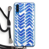 Blauwe pijlen: Samsung Galaxy A50 Transparant Hoesje met koord