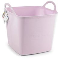 Kuip/emmer/wasmand - flexibel - roze - 43 liter - vierkant - kunststof