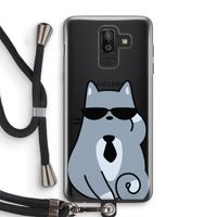 Cool cat: Samsung Galaxy J8 (2018) Transparant Hoesje met koord