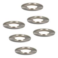 Set van 6 Venezia LED inbouwspots - 6 Watt 650 lumen - 2700K warm wit - Dimbaar - Rond - IP65 waterdicht - RVS - Voor binnen, buiten en badkamer