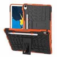 Band textuur TPU + PC schokbestendig geval voor iPad Pro 11 inch (2018) met houder & Pensleuf (oranje)