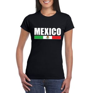 Zwart Mexico supporter t-shirt voor dames