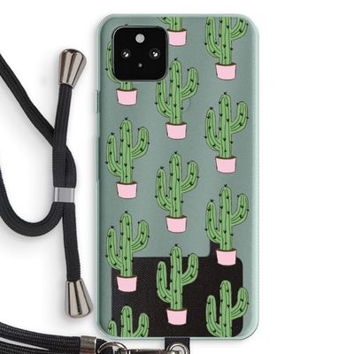 Cactus Lover: Pixel 5a 5G Transparant Hoesje met koord