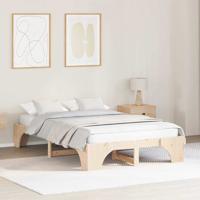 Bedframe Naturel 140 x 190 cm Massief grenenhout