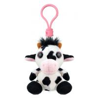Wild Planet Koe Sleutelhanger - 9 cm - pluche - koeien knuffel hanger