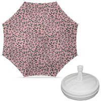 Parasol - luipaard roze print - D160 cm - incl. draagtas - parasolvoet - 42 cm - thumbnail