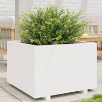 VidaXL Plantenbak 70x70x49,5 cm massief grenenhout wit - thumbnail