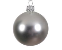 6 Glazen kerstballen mat 8 cm zilver - Decoris