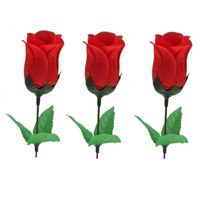 3x Super voordelige rode rozen 28 cm Valentijnsdag   -