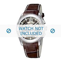 Jaguar horlogeband J615-C / J615-F Croco leder Bruin 22mm + wit stiksel - thumbnail