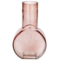 Bloemenvaas - oud roze - transparant glas - D6 x H23 cm