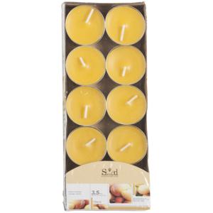 Arti Casa Geurtheelichtjes - 10x stuks - mango - geel - was/paraffine - 3,5 uur