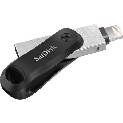 SanDisk iXpand™ Flash Drive Go USB-stick smartphone/tablet Zwart, Zilver 256 GB USB-A 3.2 Gen 1, Apple Lightning