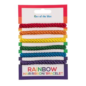 Armbandjes/haarbandjes - Gay Pride/Regenboog thema kleuren - setje van 6x stuks   -